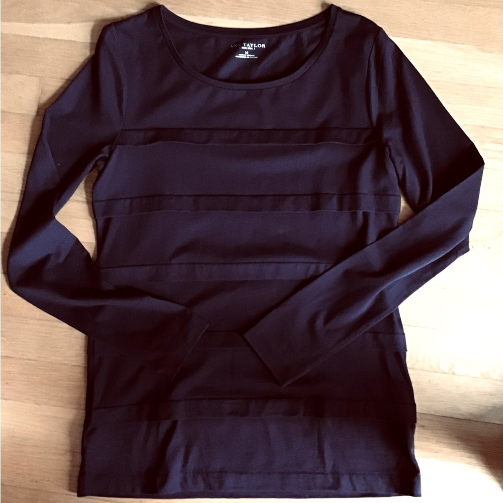 Ann Taylor purple Fitted Long Sleeve Blouse